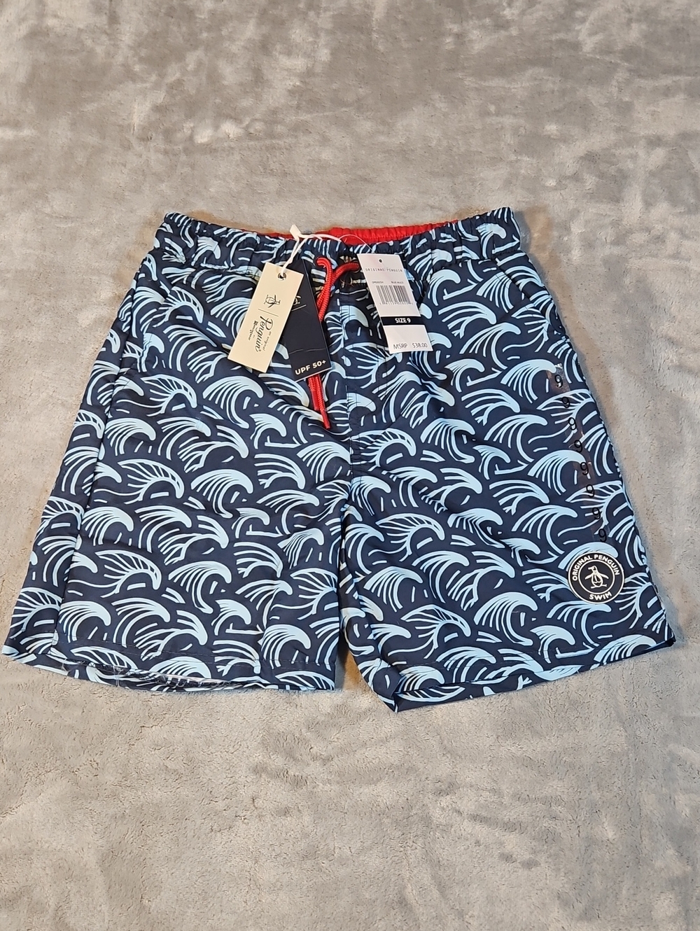 Original Penguin Swim Shorts Size 9 Blue Multi